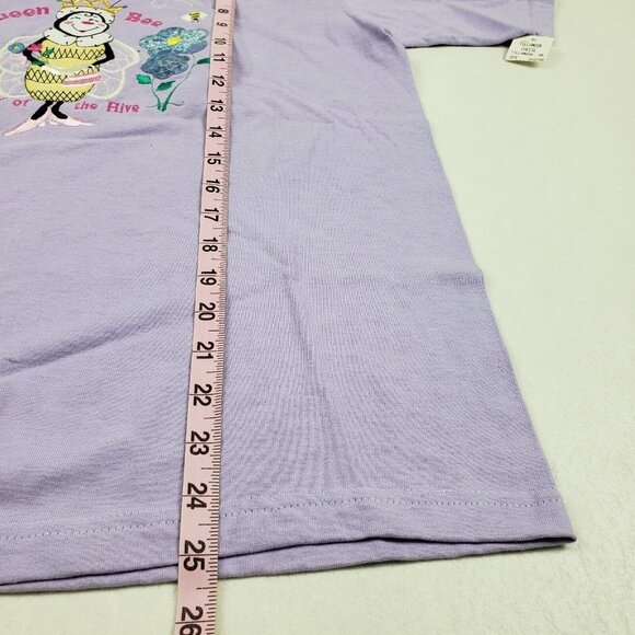 Vintage Embroidered Queen Bee Tee Purple Womens Medium Short Sleeve T-Shirt Crew - Picture 11 of 11